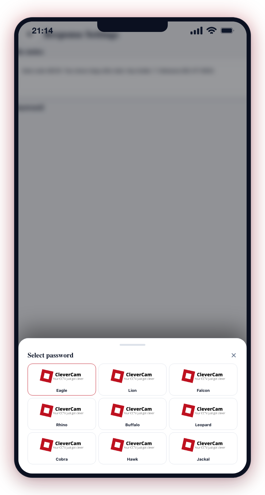 Tapping a tile opens the picker — tap an image to select it; the choice saves immediately.