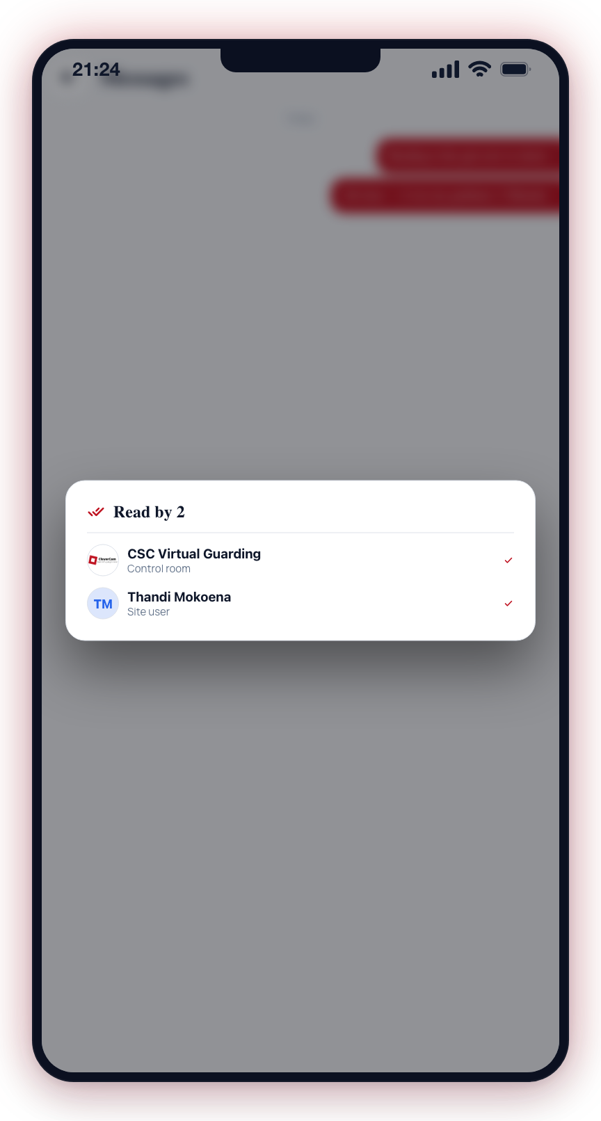Long-press the double tick to see exactly who has read the message.