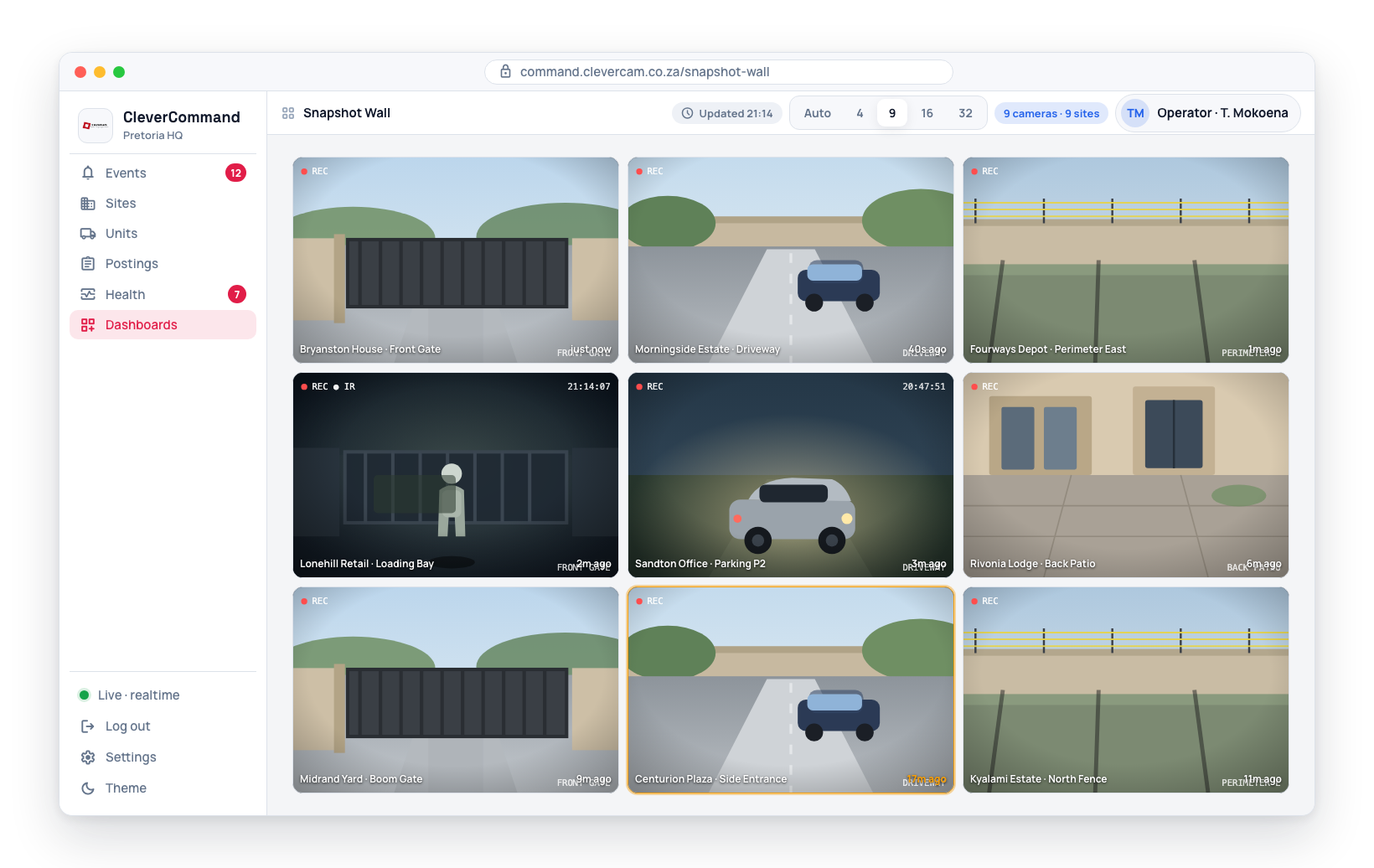 On the Snapshot Wall, drop to a smaller grid (4 or 9) with the column selector to ease the rendering load.