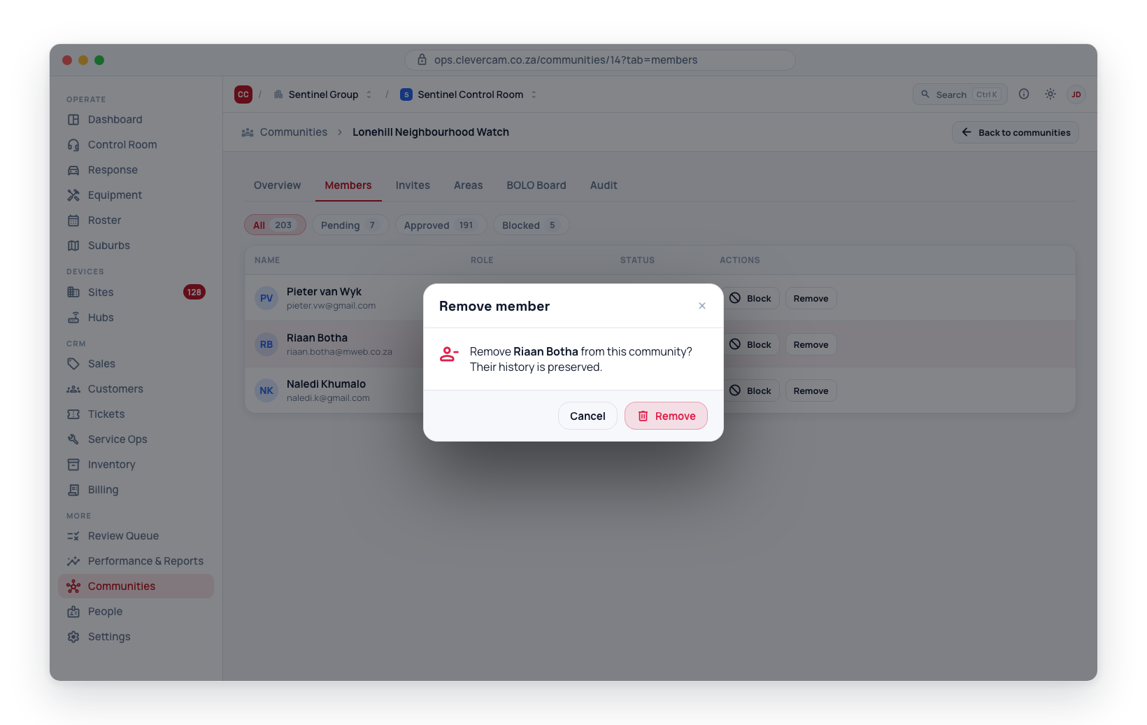 The confirmation dialog shown before a member is removed.